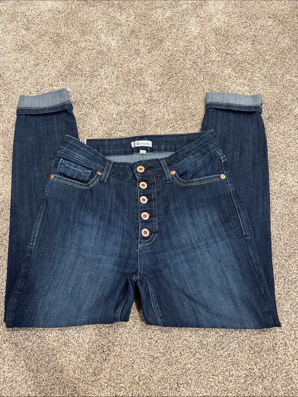 High-Rise Dark Blue Button-Fly Women's Jeans - Marant?